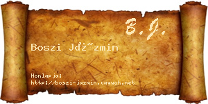 Boszi Jázmin névjegykártya